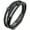 Black III, variant on Mens Leather Bracelet, Adjustable Multi Strand Wristband with Stainless Steel Clasp, Fashion Cuff Bracelet for Business and Casual Wear