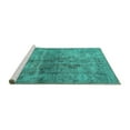 thumbnail image 2 of Ahgly Company Machine Washable Indoor Rectangle Persian Turquoise Blue Traditional Area Rugs, 7' x 9', 2 of 4