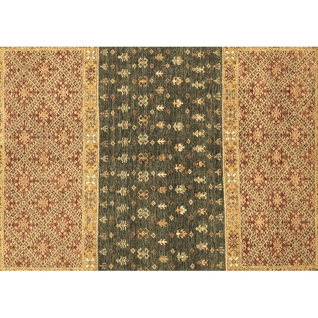 Ahgly Company Indoor Rectangle Oriental Brown Modern Area Rugs, 3' x 5'