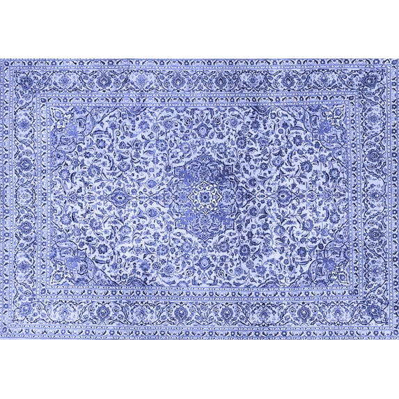 Ahgly Company Indoor Rectangle Medallion Blue Traditional Area Rugs, 7' x 9'