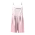 thumbnail image 5 of Bixock Women's Casual Rompers Wide Leg Shorts Print Romper Sleeveless Button Closure Adjustable Spaghetti Straps with Pockets Loose Jumpsuit Pants for Women Clothes, 5 of 7