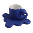 thumbnail image 1 of Taza de café de cerámica con juego de platillo Taza de té nórdica de 8.5 Azul Sunnimix taza de café, 1 of 8