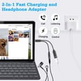 thumbnail image 5 of 2X Adaptador de Conector de Auriculares USB C A 3,5 mm 2 En 1, Cable de Audio con Carga Rápida PD 60W para Galaxy S21 S20 Ultra S20 Negro, 5 of 5