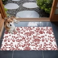 thumbnail image 4 of 2x3 Door Mat Rug, Red Boho Flower Non-Skid Rubber Backing Large Rectangle Rugs - Living Room Bedroom Home Office, Vintage Paisley Farmhouse Pattern Indoor Floor Mat Carpets Washable Rug, 4 of 9