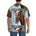 thumbnail image 3 of Kdxio Men'S Hawaiian Shirt For Men Short Sleeve Shirt Christmas Horse Summer Casual Holiday Beach Button Down T-Shirts, 3 of 5