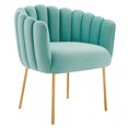 thumbnail image 2 of Modway Sanna Channel Tufted Performance Velvet Armchair in Mint, 2 of 8