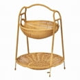 thumbnail image 2 of Wicker Fruit Basket, Fruit Organizer, Decorative Rustic Food Storage Basket and Serving Tray for Kitchen Table Or Countertop, 2 of 9
