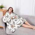 thumbnail image 5 of Oversized Wearable Blanket Hoodie,White Buffalo Skull Flower Geometric Pattern Sherpa Blanket Hoodie with Super Pockets,Super Warm Fuzzy Pullover for Women & Men, 5 of 6