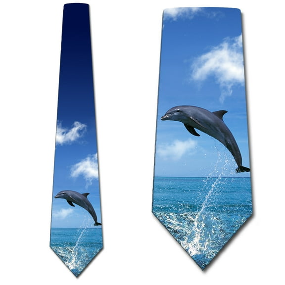 Dolphin Ties Mens Ocean Animal Neckties by Three Rooker