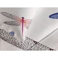 thumbnail image 4 of Ambesonne Animal Art Quilted Bedspread Set 3 Pcs, Dragonfly Wings Art, King Size, Pink Blue, 4 of 5