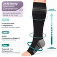 thumbnail image 3 of BraceAbility Wide Calf Knee High Diabetic Compression Socks, 20-30 mmHg Over the Calf Neuropathy Socks for Swollen Legs, Black, XL/2XL Wide, 1 Pair, 3 of 7