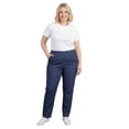 thumbnail image 6 of (2 pack) Turtle Bay New York Women's Lightweight Pull-On Stretch Denim Jeans, Elastic Waist Relaxed Fit Plus Sizes Available, 6 of 10
