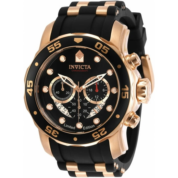 Invicta 30825 Men's Pro Diver Black Dial Chronograph Strap Watch