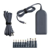 onn. 90W Laptop Charger with 10 Interchangeable Tips, 10ft Power Cord, for HP, Dell, Lenovo, Grey