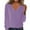 Purple, variant on Breezora European American Style Loose Fit Women Sweater V Neck Ribbed Knit Top Long Sleeve Basic Pullover L Size Beige
