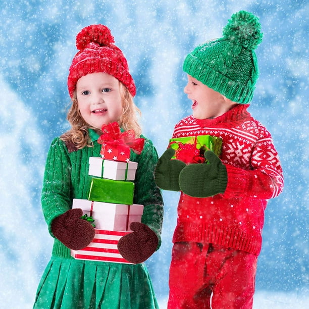 Mitaines De Noël Pour Enfants, Gants Antidérapants Imperméables