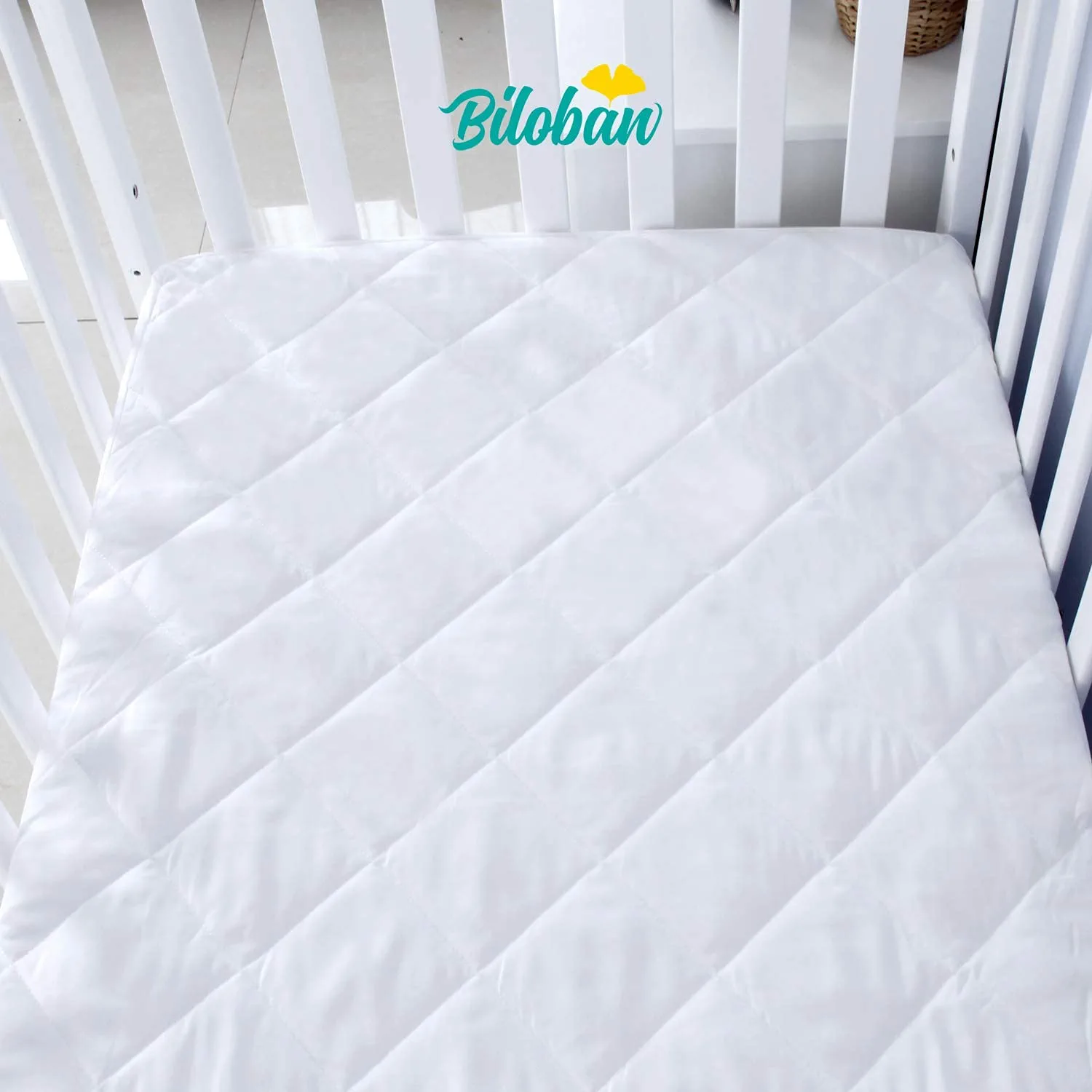 Biloban Toddler Waterproof Crib Mattress Pad Cover, Machine Washable & Dryer Fit Baby Bed Mattress Protector(Standard Size 52” x 28”)