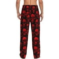 thumbnail image 3 of Disketp Red Skulls Men's Pajama Pants - Ultra Soft Fleece Sleep and Lounge Pants (Size: S-XXL), 3 of 6