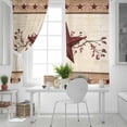 thumbnail image 5 of Red Texas Star Rustic Blackout Curtains for Bedroom, Farmhouse Berry Brown Wooden Thermal Insulated Kitchen Drapes with Grommets, Light Blocking Window Treatment, 2 Panels 42" x 45", 5 of 7