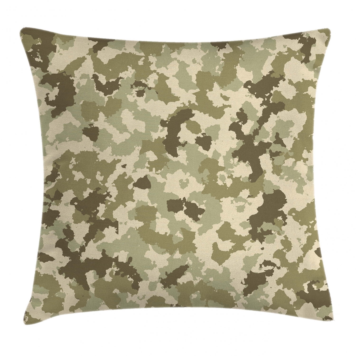 Camo Throw Pillow Cushion Cover, Old Fashioned Camouflage Pattern Classical Jungle Survival