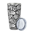 thumbnail image 2 of Lsque Tropical Leaves Pattern 20oz Car Cup with Lid and Straw, Insulated Coffee Cup with Straw Topper, Spill Proof Travel Coffee Mug, Stainless Steel Tumble-Straw Two-piece Set, 2 of 8