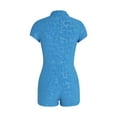 thumbnail image 4 of Women Y2k Knitted Short Jumpsuit Short Sleeve Bodycon Rompers Onesie Overall, 4 of 8