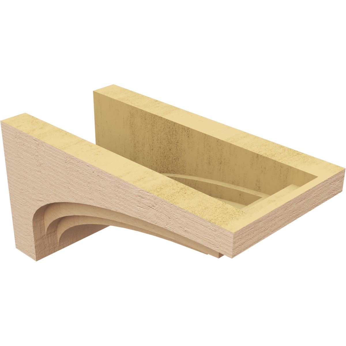 10"W x 20"D x 10"H Wide Rockford Rough Cedar Woodgrain TimberThane Corbel, Primed Tan