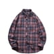 thumbnail image 1 of Blusa y camisa de manga larga con cuello vuelto para hombre, con solapa estampada y botones, bolsillo tipo cárdigan, blusa de manga larga con cuello vuelto, blusa de poliéster para hombre, 1 of 3
