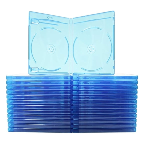(25) Empty Standard Double Blue Replacement Boxes / Cases for Blu-Ray Disc Movies BR2R12BL