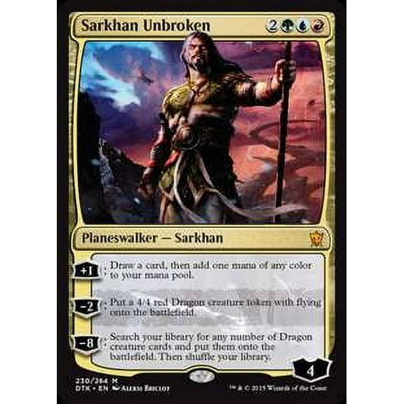 MtG Dragons of Tarkir Mythic Rare Sarkhan Unbroken