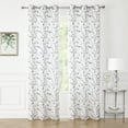 thumbnail image 2 of Pinewave Modern Grey & White Floral Grommet Sheer Curtains, 38" x 63" (2 Panels), 2 of 6