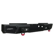 Vijay Compatible with 1999-2000-2001-2002-2003-2004-2005-2006 Chevrolet Silverado 2500/3500 Rear Bumper Textured Black Steel with Lights and D-rings