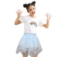 thumbnail image 2 of Besolor Toddler Baby Girls Layered Tulle Skirt Mesh Elastic Waist Embroider A-Line Party Dance Short Skirts, 2 of 5