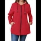 thumbnail image 3 of Chaqueta Ligera Reversible con Capucha y Cremallera de Larga para Mujer, Cortavientos Informal, Impermeable. Rojo L, 3 of 9