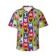 thumbnail image 1 of Fotbe Colorful Bulldog Camisa Hawaiana para Hombre Unisex – Camisa Casual de Verano con Botones de Manga Corta de Algodón y Lino,3X-Large, 1 of 7