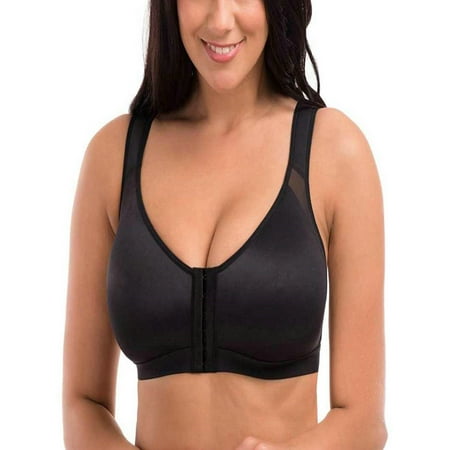 

ORQ Women Front Breasted Buckle Solid Color Sports Bra
