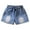 Blue, variant on XBASW Kids Toddler Girls Denim Shorts Summer Solid Color Jeans Shorts Girls Grain Button Short Pants for 3-9 Years