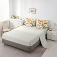 thumbnail image 5 of Manfei Cartoon Abstract Flower 7-Piece Twin Bedding Sets,Modern Aesthetic Desgin Bedding Comforter Set,Orange Beige Green Sheet Sets For Girl,Super Cozy Room Decor Reversible, 5 of 8