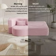 thumbnail image 6 of Homy Casa Convertible Floor Sofa Bed with Pillows, Folding Teddy Fabric Sleeper for Apartment, Pink, 6 of 9