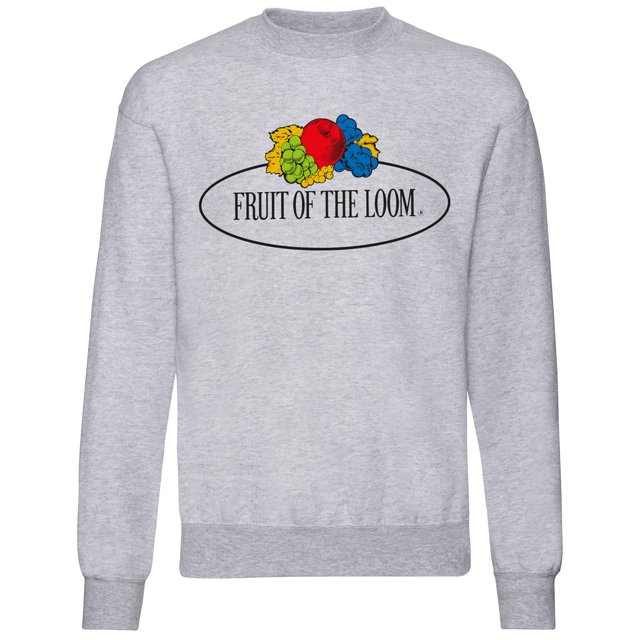 Fruit of the Loom - Jersey Vintage Large Logo Impreso Set-In para Adultos Unisex (Gris Jaspeado)