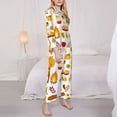 thumbnail image 4 of Kll Happy Fall Y'All Print Women'S Long Sleeve Pajamas With Pants Sleepwear Loungewear 2 Set-Large, 4 of 9
