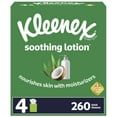 thumbnail image 2 of Kleenex Soothing Lotion Facial Tissues, 4 Cube Boxes, 65 White Tissues per Box, 3-Ply (260 Total), 2 of 11