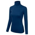 thumbnail image 2 of Doublju Women's Basic Slim Fit Sweater Long Sleeve Turtleneck T-Shirt Top Pullover, 2 of 4