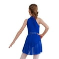 thumbnail image 2 of Aiihoo Girls Shiny Lyrical Dance Dress Sleeveless Halter Neck Leotard Wrap Skirt Modern Jazz Ballet Dress Royal Blue 14, 2 of 7