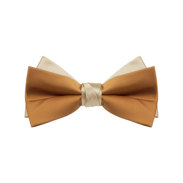 INSPIRAR CHIC Corbata de Pajarita Vintage de Dos Colores para el Día del Padre para Banquete, Boda, Fiesta y Más Naranja-Champán Talla Única