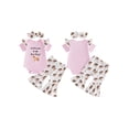 thumbnail image 2 of BemeyourBBs Western Baby Girls Spring Summer Fall Clothes Newborn Baby Girl Cowgirl Going Home Outfit New Cowgirl In Town Letter Boot Print Short Sleeve Romper and Flared Pants Headband Set, 2 of 9