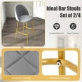 thumbnail image 7 of Vicamelia Set of 2 Bar Stools, 29” Velvet Upholstered Bar Height Chairs with Back and Footrests, Gray, 7 of 7