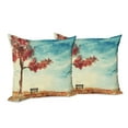 thumbnail image 6 of Ambesonne Tree Throw Pillow Cover 2 Pack, Watercolor Art Bench, 16", Orange Blue, 6 of 6