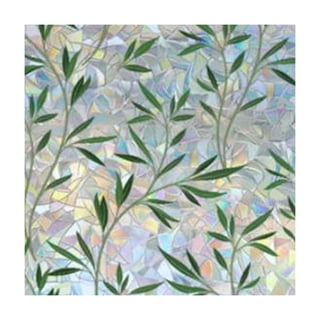 Film d'intimité pour fenêtre - Motif plantes vertes - Autocollant décoratif pour porte en verre - Décoration d'intérieur - 60 x 140 cm