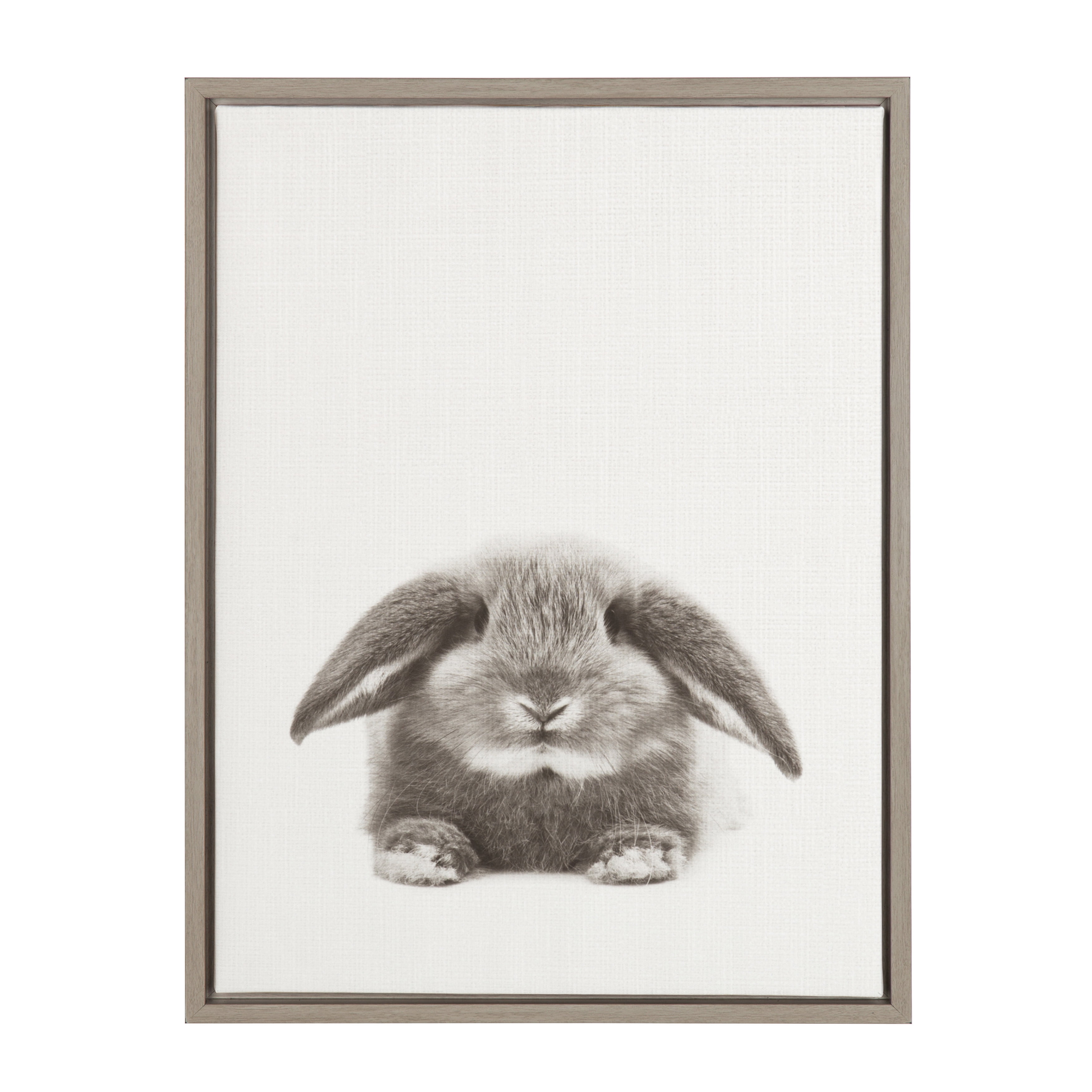 Kate and Laurel Sylvie Rabbit Animal Print Black and White Portrait